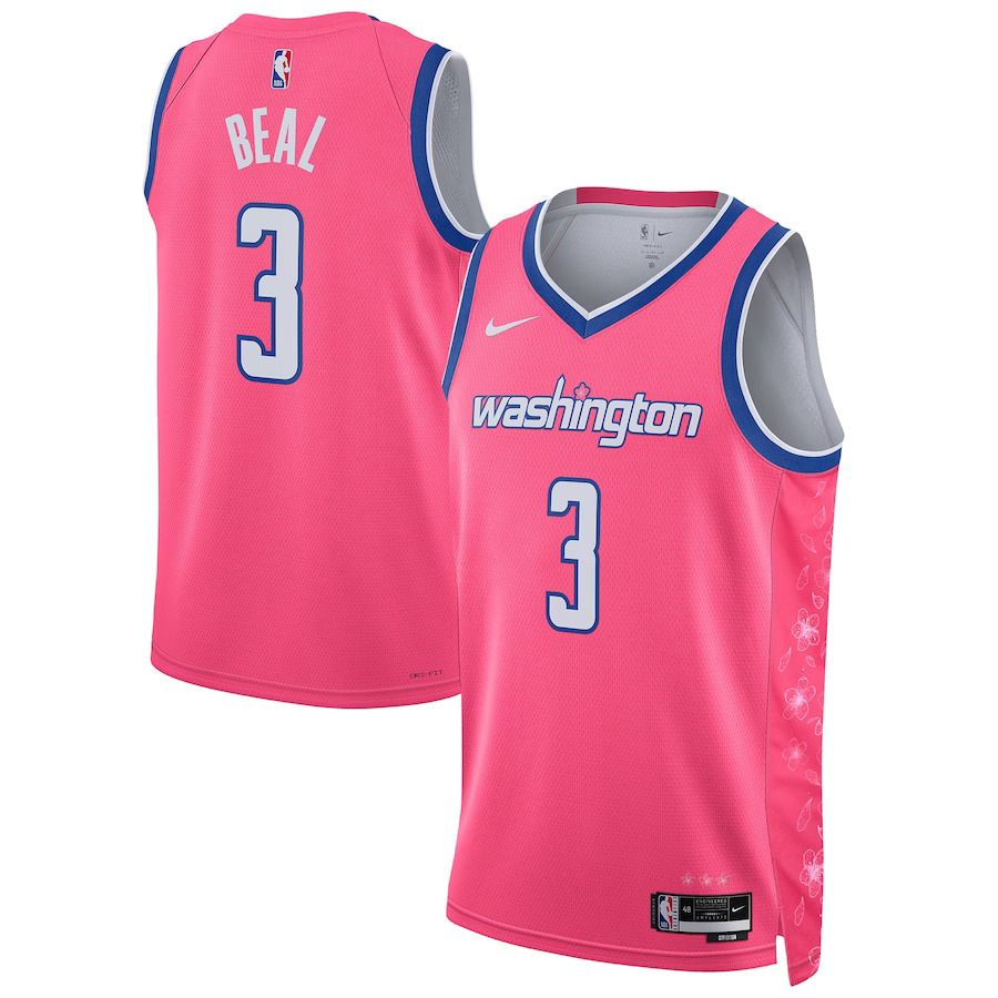 Men Washington Wizards 3 Bradley Beal Nike Pink City Edition 2022-23 Swingman NBA Jersey